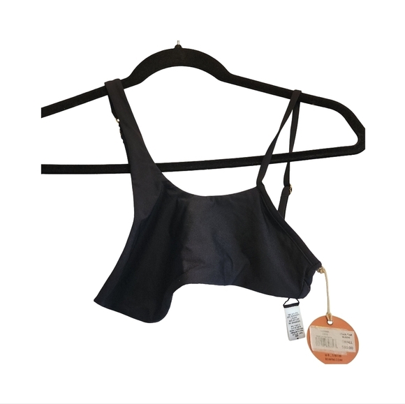 B Swim Black Out Gemma One Shoulder Bikini Top Size Small New With Tags - Picture 4 of 6